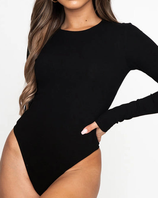 Long-Sleeve Slim Bodycon Bodysuit